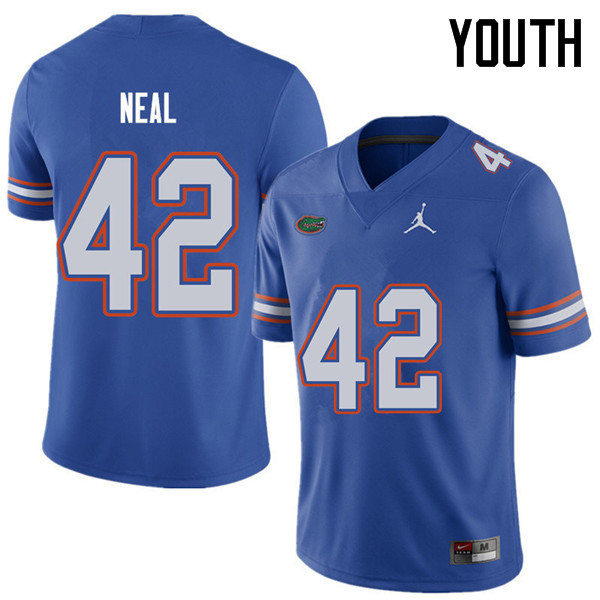 Jordan Brand Youth #42 Keanu Neal Florida Gators College Football Jerseys Sale-Royal